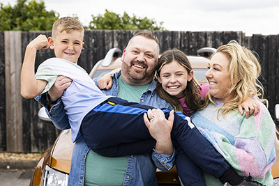 Picture of Sarah and Stu and children