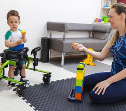 Child playing with toys